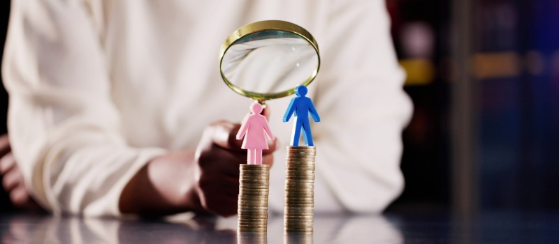 Gender pay gap concept illustration