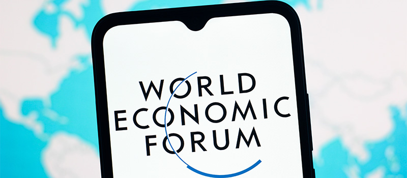 World Economic Forum logo smartphone