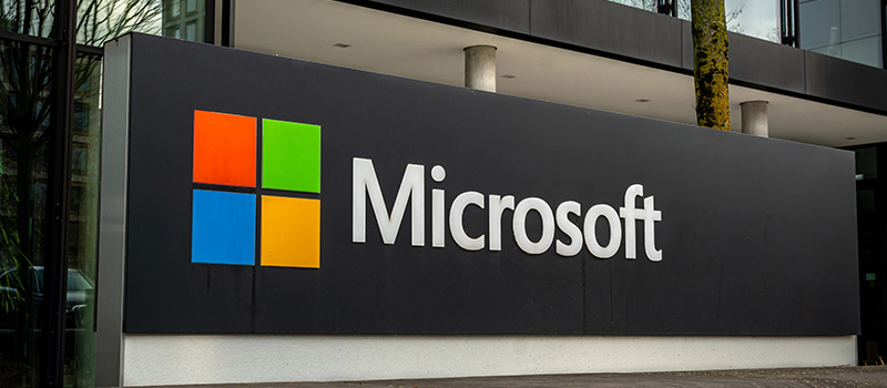 Microsoft office building exterior sign