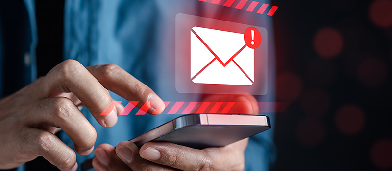 Mobile email notification alert icon