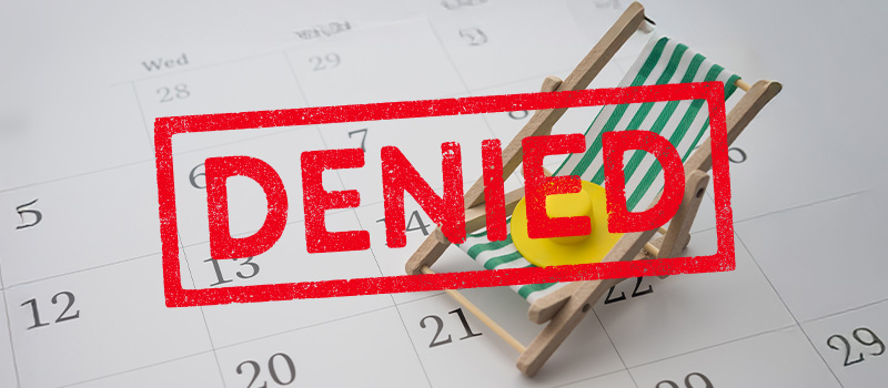 Vacation request denied calendar image