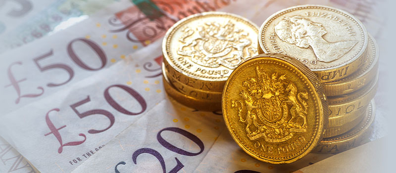 British pounds coins and notes