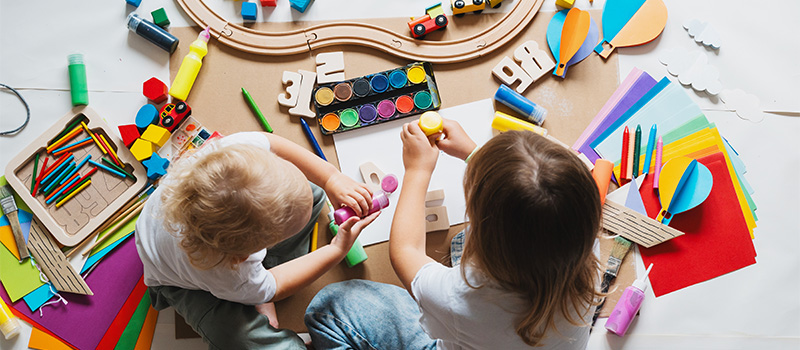 Children doing arts and crafts