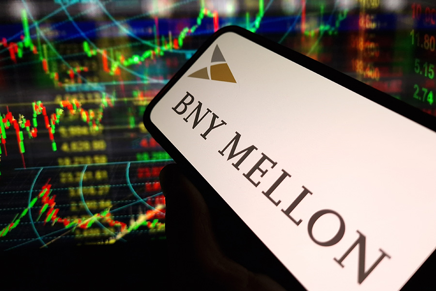 BNY Mellon logo, stock market
