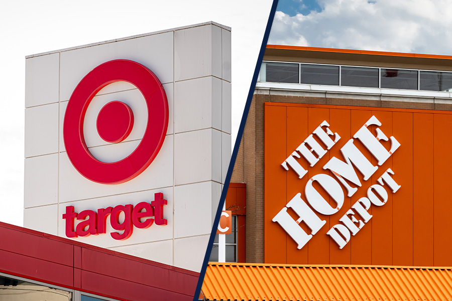 Target and Home Depot storefronts