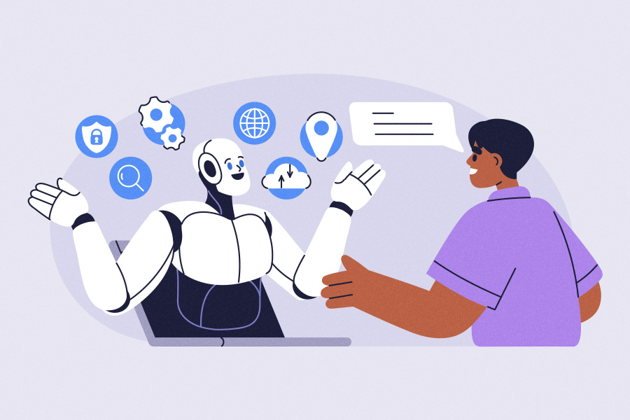 AI chatbot assisting human user