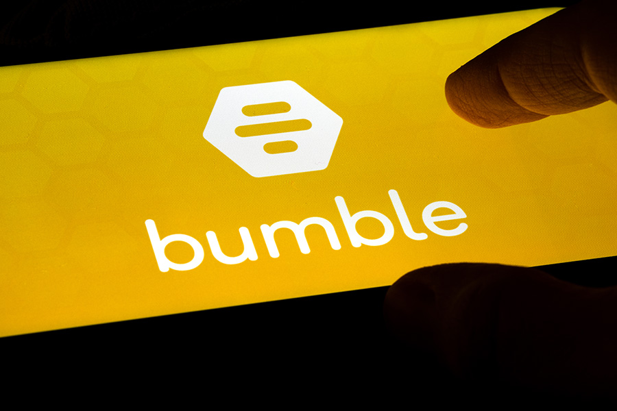 Bumble app logo on screen
