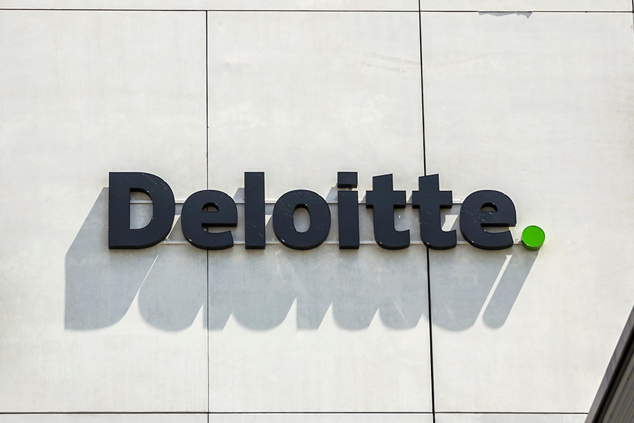 Deloitte company logo on building
