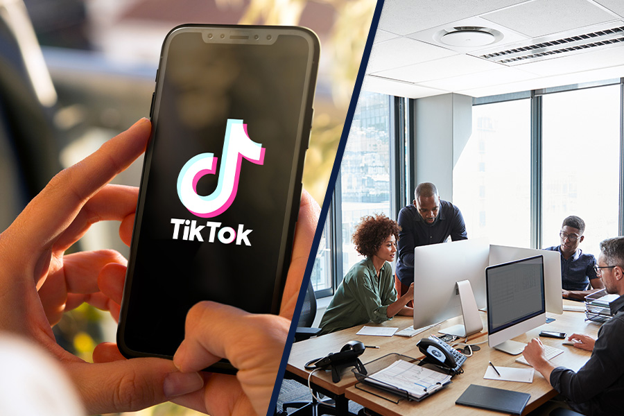 TikTok marketing in office meeting