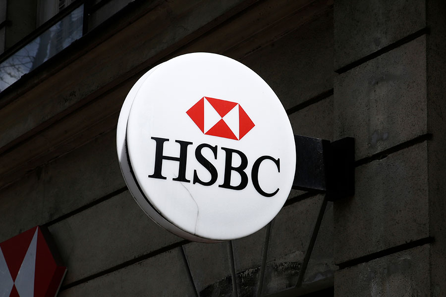 HSBC bank logo outdoor sign