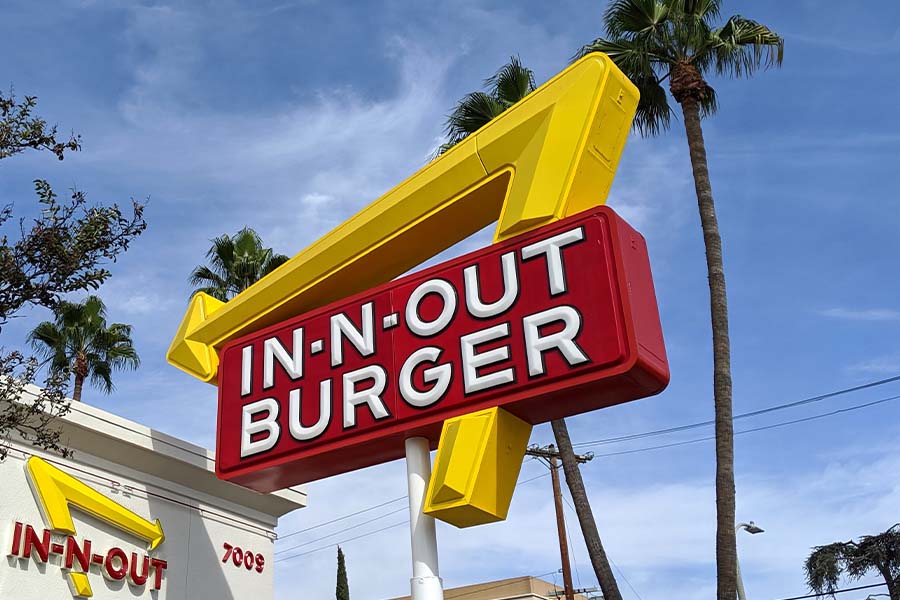 In-N-Out Burger restaurant sign