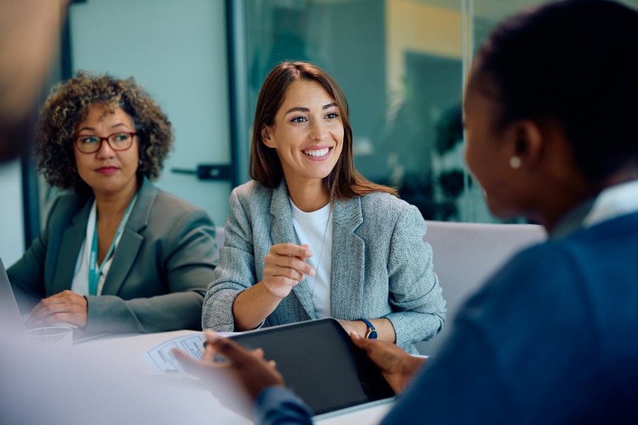 Professional women in an office setting