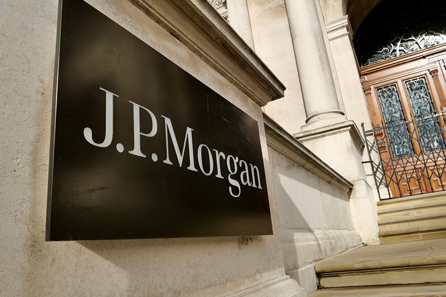 J.P. Morgan office building sign