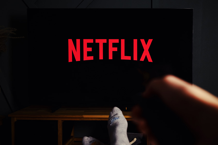 Watching Netflix on TV screen