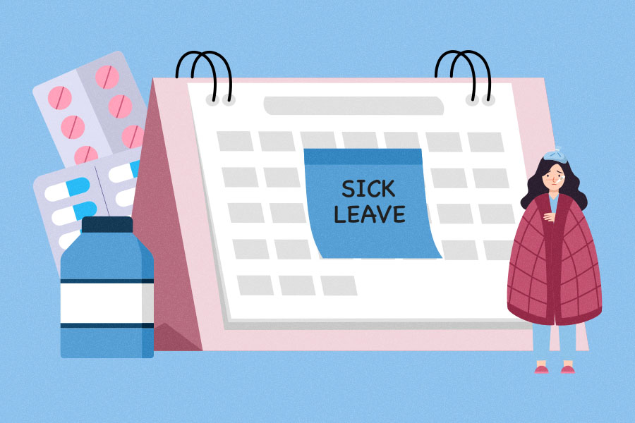 Sick leave calendar illustration medicine