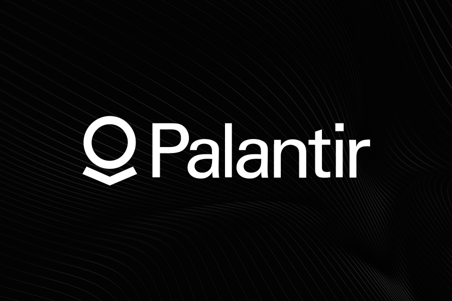 Palantir logo on black background