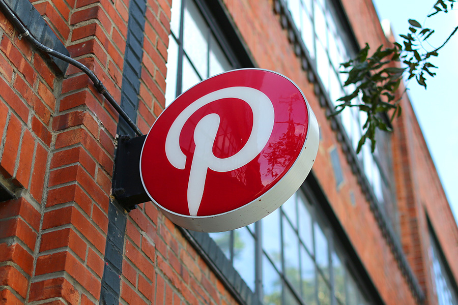 Pinterest logo sign on building