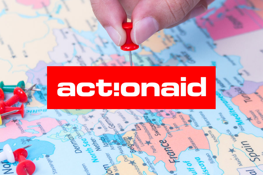 ActionAid logo on world map