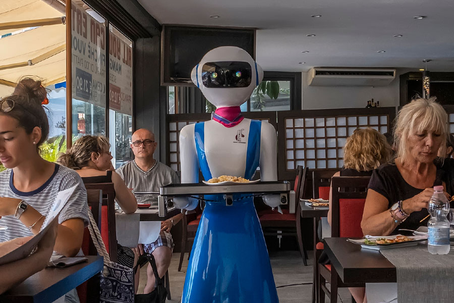 Robot employees take over hospitality service - but they will augment better in offices