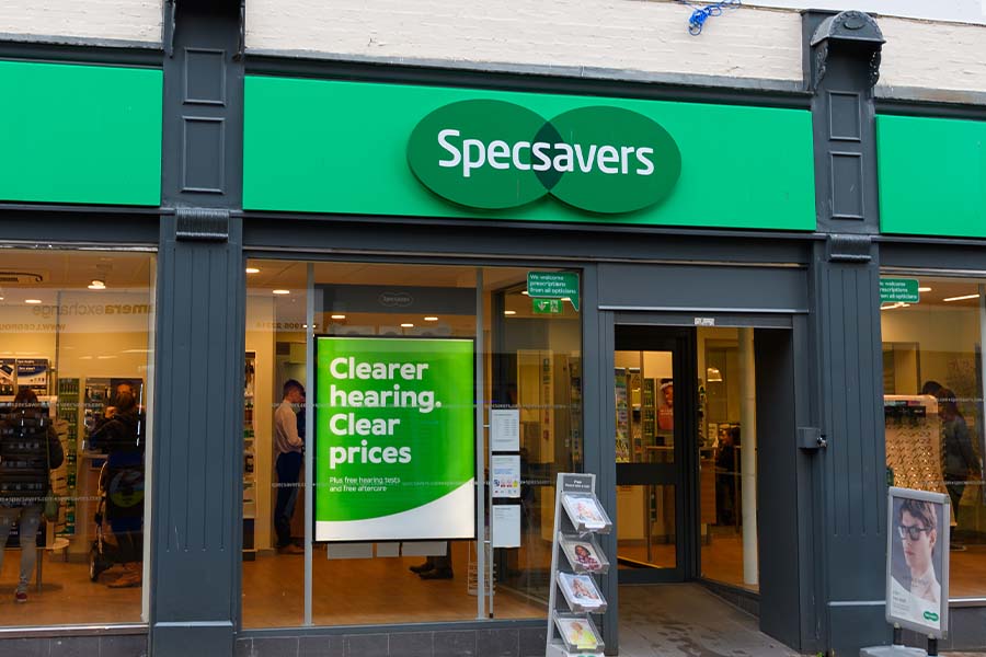 Specsavers optician store exterior