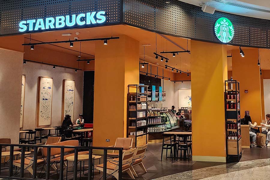 Modern Starbucks coffee shop interior