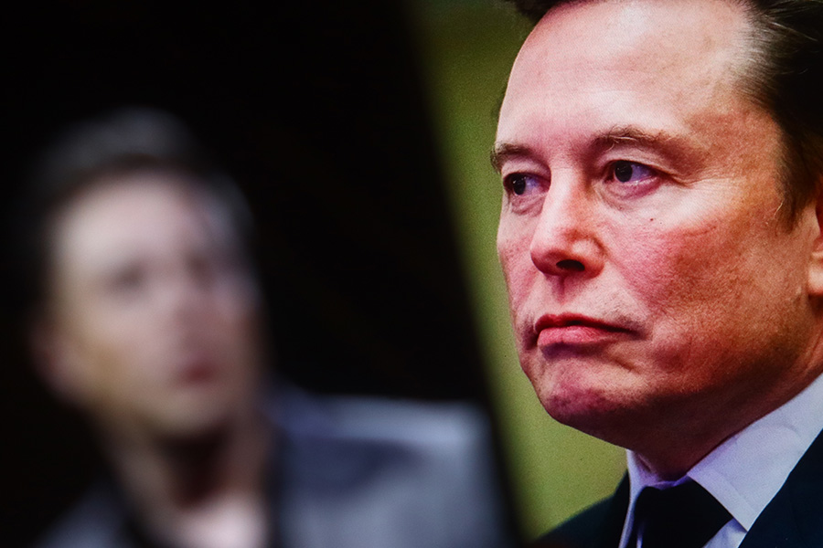 Elon Musk close-up with blurred background