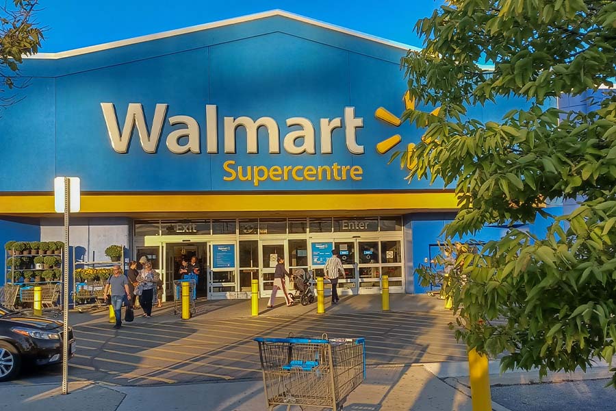 Walmart Supercentre storefront entrance exterior