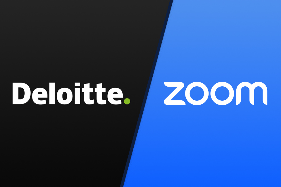 Deloitte and Zoom logos together