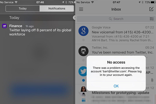 Twitter staff discover redundancy via frozen email accounts