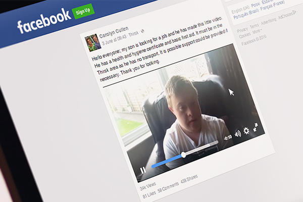 Disabled candidate's Facebook plea for job goes viral