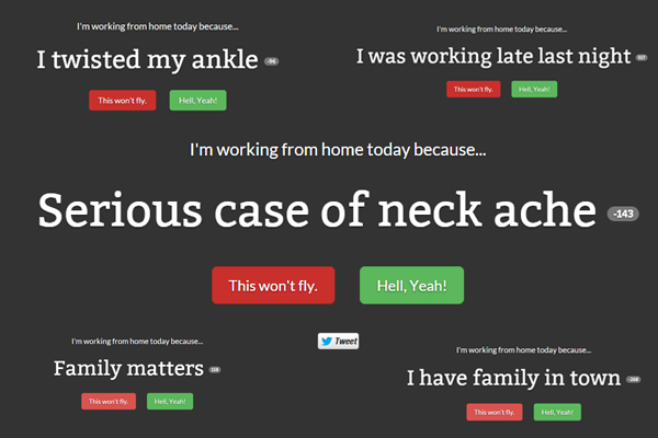 New website generates excuses for staff to work from home
